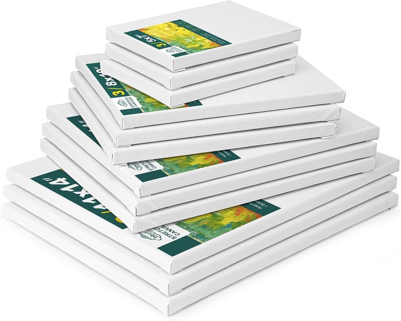 Inburit 12 Pack Canvas for Painting with 11x14, 9 x12, 8x10, 5x7 (3 of Each) Blank Primed Stretched Canvases for Oil, Acrylic & Others, Multi Size Set for Artist, Student and Beginners - Image 4